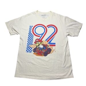 Super Nintendo 2017 Mario Kart Cream T Shirt Adult Large